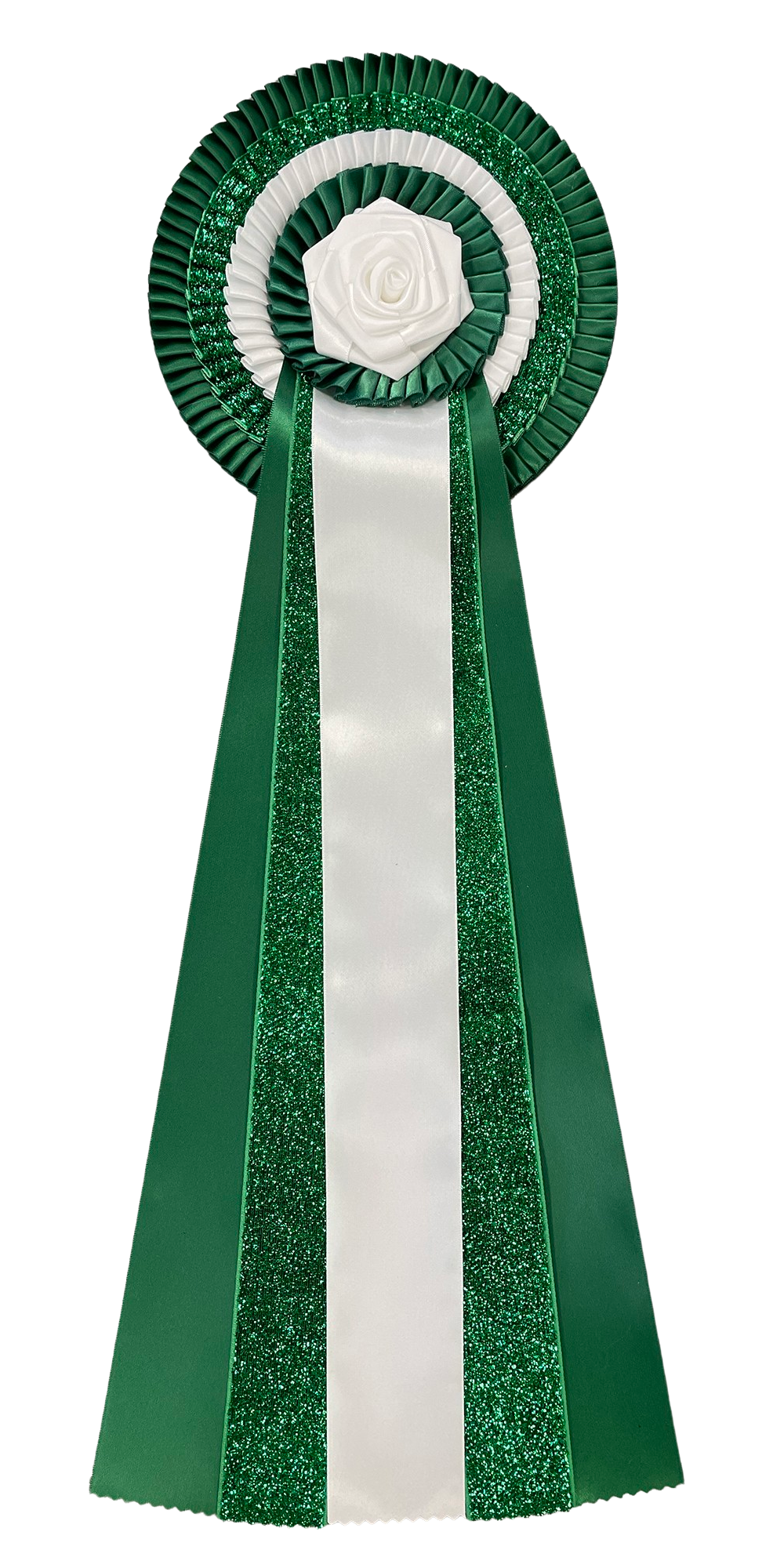 4-rings Rosette FLA10FG For.Green med glimmerbånd