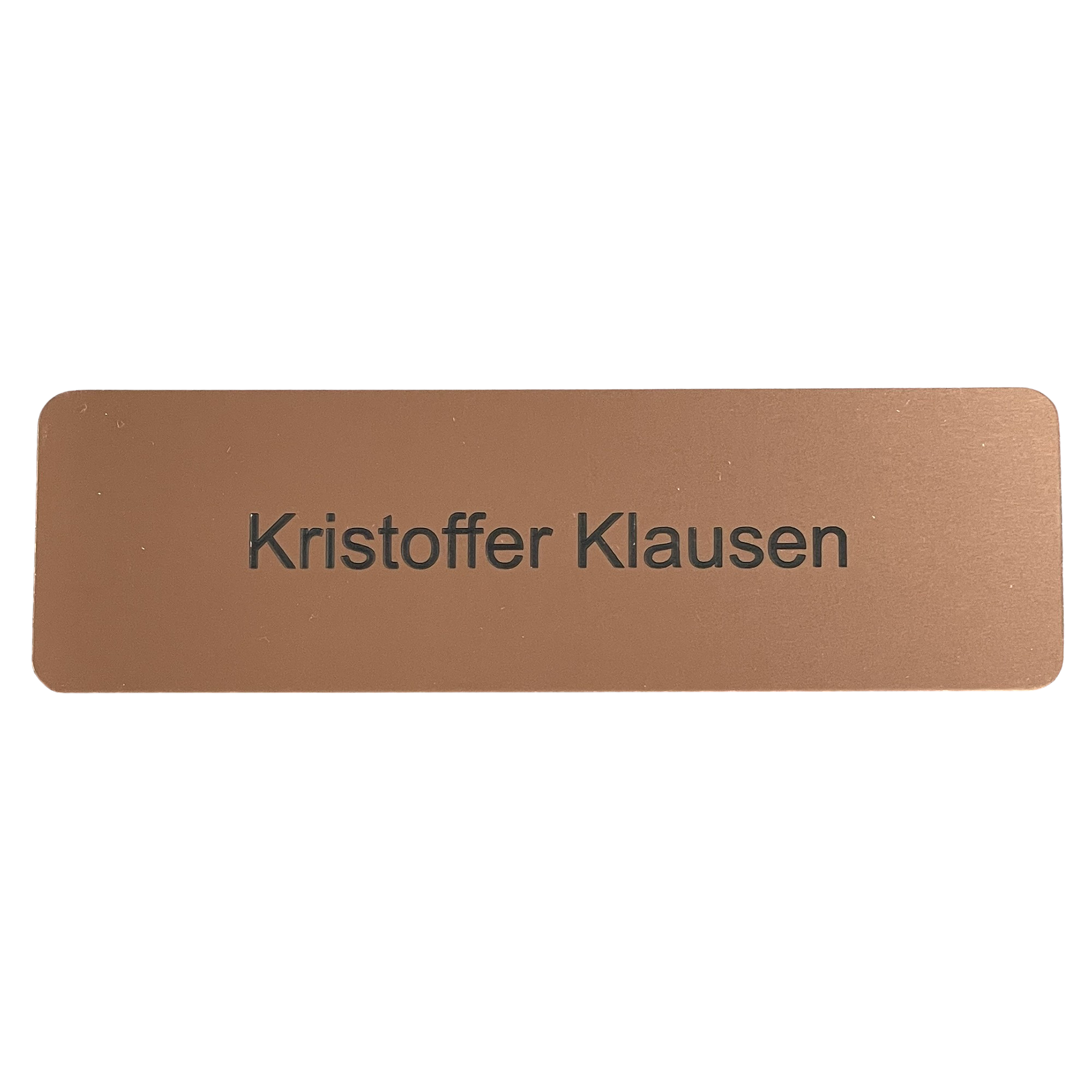 Navneskilt 200x60 mm inkl. 1-3 linjer gravering - Bronze farvet